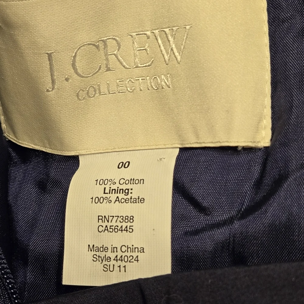 NWT J.Crew Mini Dress Blue Long Sleeve Round Neck Size 00
